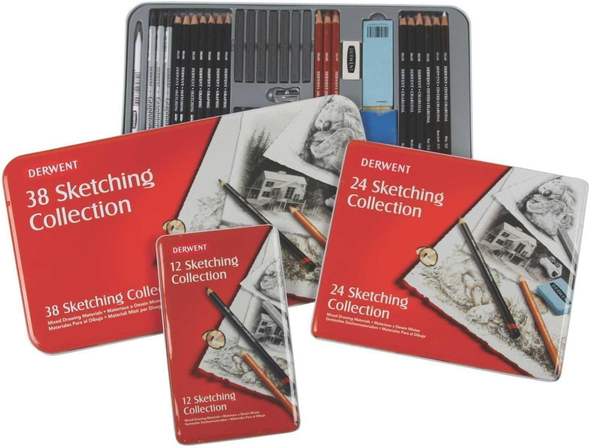 Derwent Sketching Collection, Metal Tin, 12 Count (34305)
