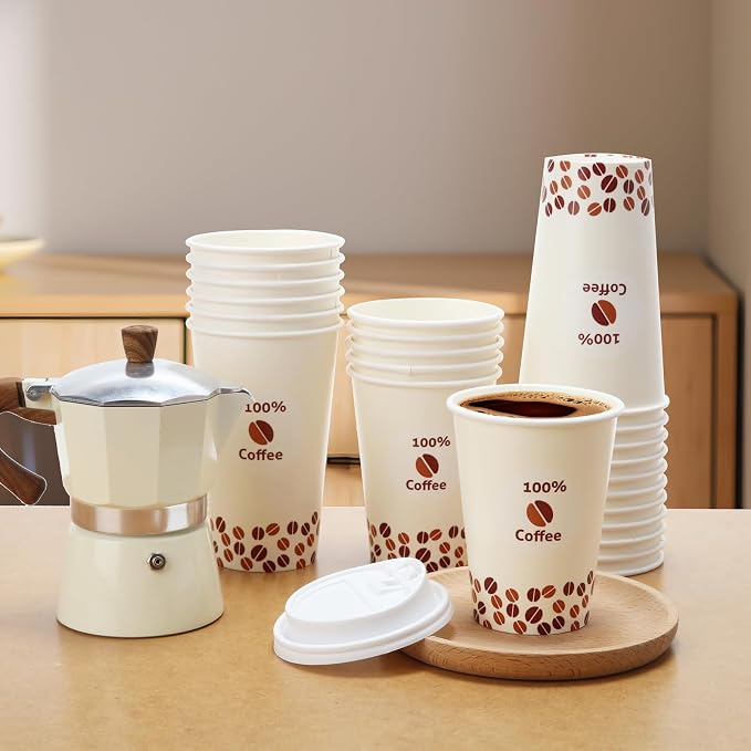 Tamone 100 PACK 12OZ Disposable Coffee Cups