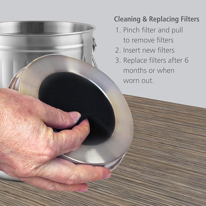 12 Pieces Activated Carbon Compost Bin Filters