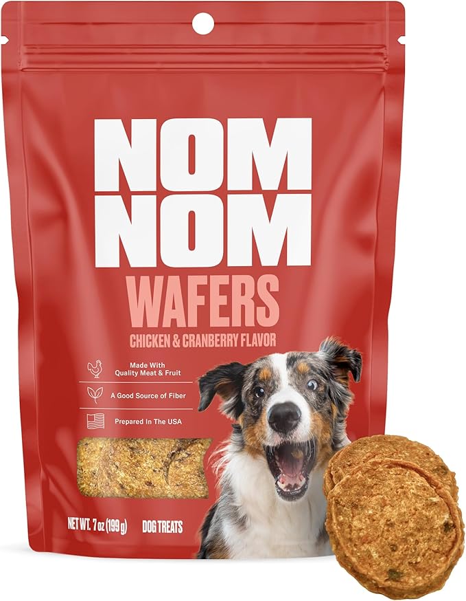 NOMNOMNOW Chicken & Cranberry Flavored Treats - Dog Snacks for Training, Rewards, and Mealtime Toppers - No Artificial Flavors or Colors - Prepared in the USA for Dogs 7oz