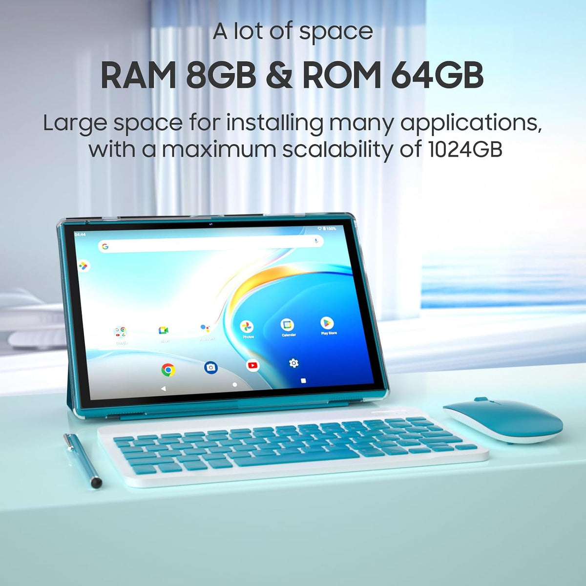 10 inch Tablet with Keyboard 2 in 1 Tablet Android 15 Tablets Include Case Mouse Stylus 6000mAh battery 8GB+32GB Support 1024GB Expandable 10.1" Tableta, 2MP+8MP Dual Camera WiFi-6 Bluetooth Tablets