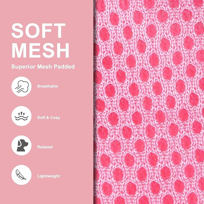 EXPAWLORER Dog Harness and Leash Set - Cute Puppy Harness Leash Dog Collar with AirTag Holder Silicone Case, Soft Padded Step in Pet Vest Reflective for Outdoor Walking, Strawberry L