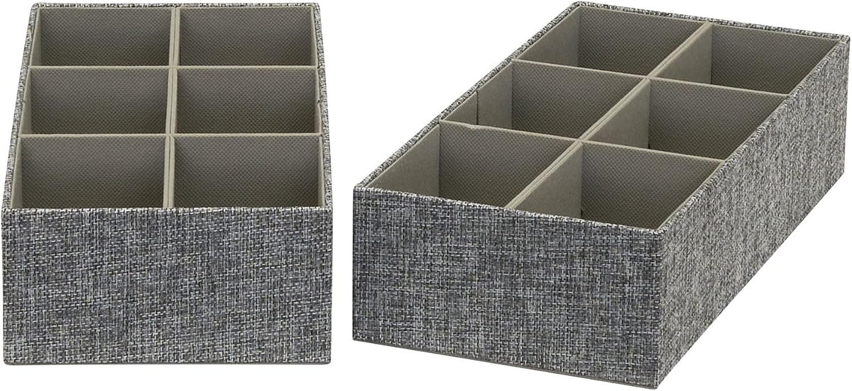 Household Essentials 3 Piece Drawer Organizers Starter Set, Customizable Inserts, Large Tray and 2 Small Trays, Graphite