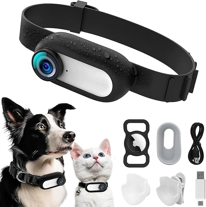 ehomful Updated Cat Collar Camera,Pet Sport Camera with Video Records,Wireless Mini Body Small Cam HD 1080P Security Cameras Outdoor/Indoor Puppy Supplies/Stuff Birthday Gift No WiFi Needed