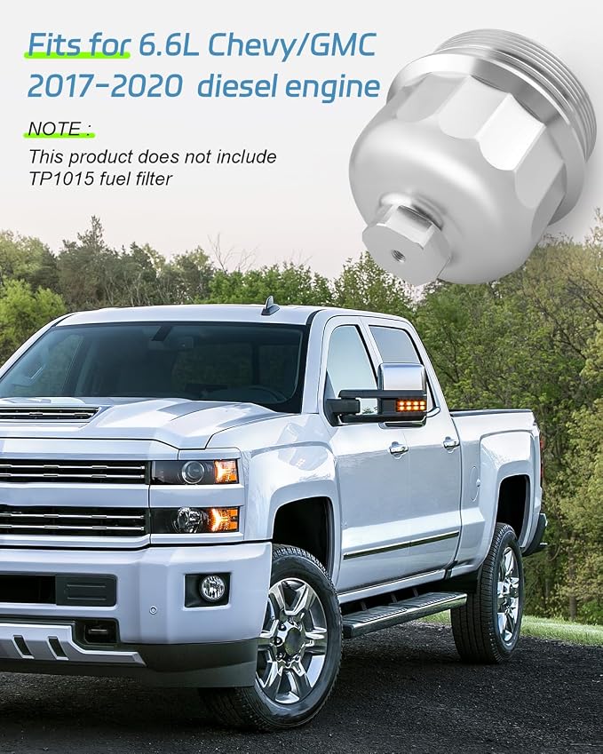 Fuel Filter Housing Cap Fit for GM Duramax 6.6L L5P 2017 2018 2019 2020，Fit for