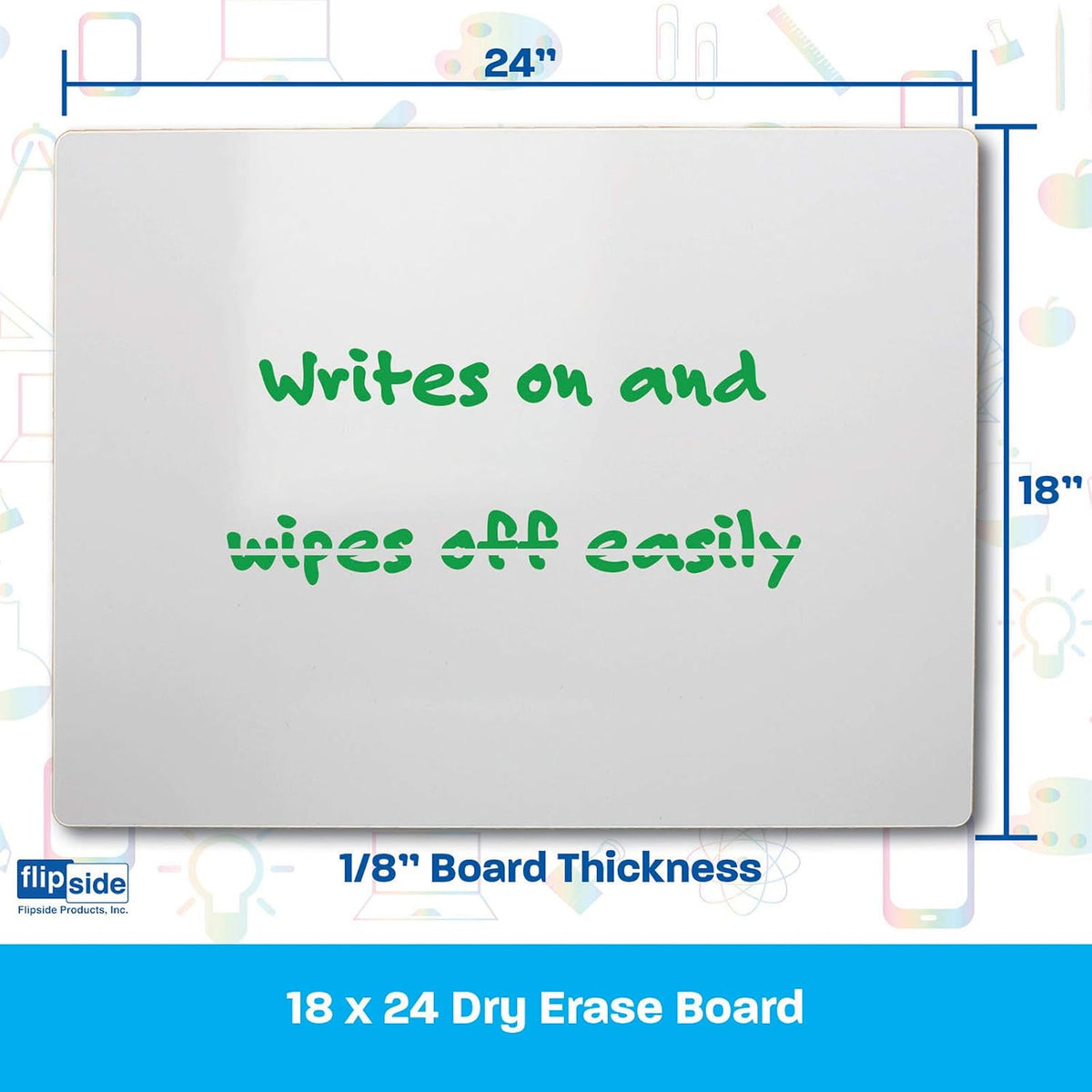 Flipside Products Dry Erase Board, Minimalist, 18" x 24", Pack of 3
