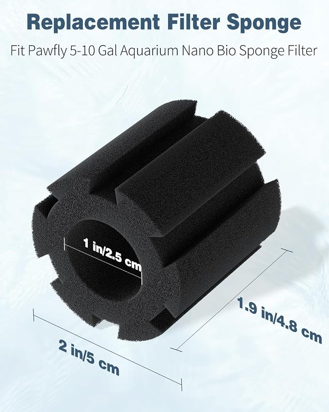 Pawfly 6 Pack Replacement Filter Sponges Aquarium Nano Bio Sponge Filter