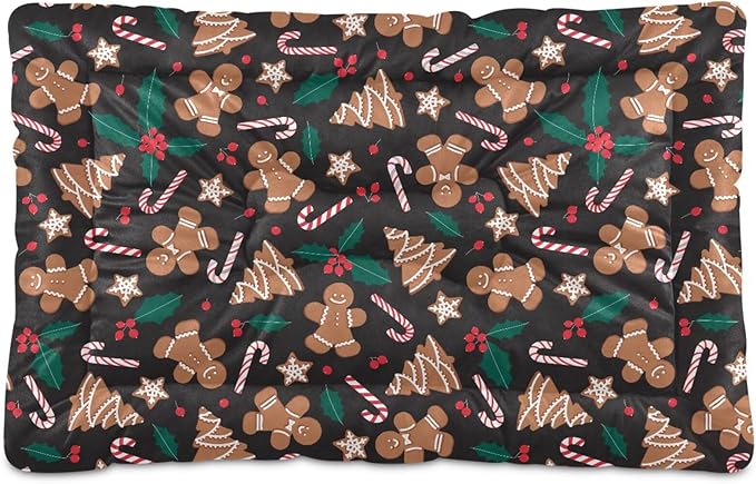 Cookie Gingerbread Man Pet Bed Cute Dog Bed Mat Absorbing Non Slip Pad Pet Sleeping Mat for Small, Medium, and Large Dogs Puppy Cat 24 in x 18 in