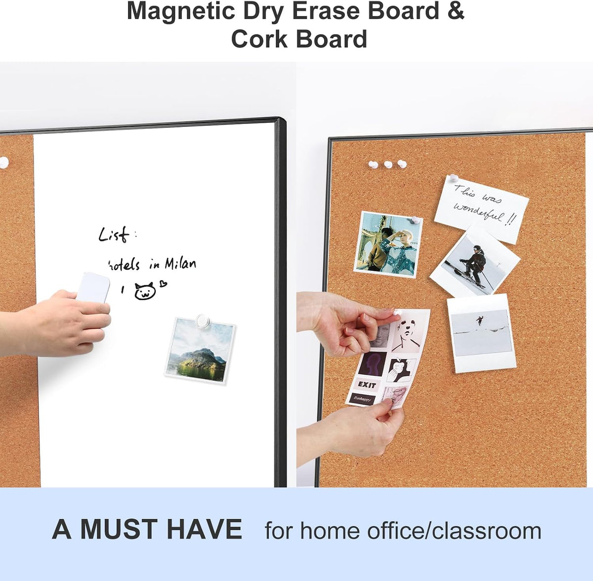 ARCOBIS Cork Board White Board Combo