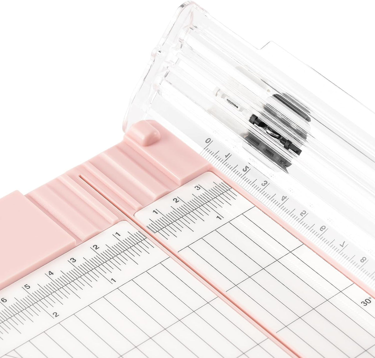 Vaessen Creative Paper Cutter with Scoring Tool 6 x 12" (15.2 x 30.5 cm) – 2-in-1 Pink Paper Trimmer & Scoreboard for Scrapbooking, Card Making, Gift Boxes & Crafting – Including 2 Spare Blades