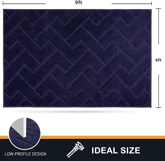 PURRUGS Easy Care Area Rug 6ft x 9ft, Non-Slip Machine Washable Entry Rug