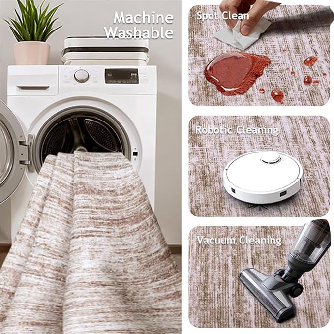 2x5 Washable Runner Rugs，Modern Abstract Rug Runner, Ultra-Thin Kitchen Runner