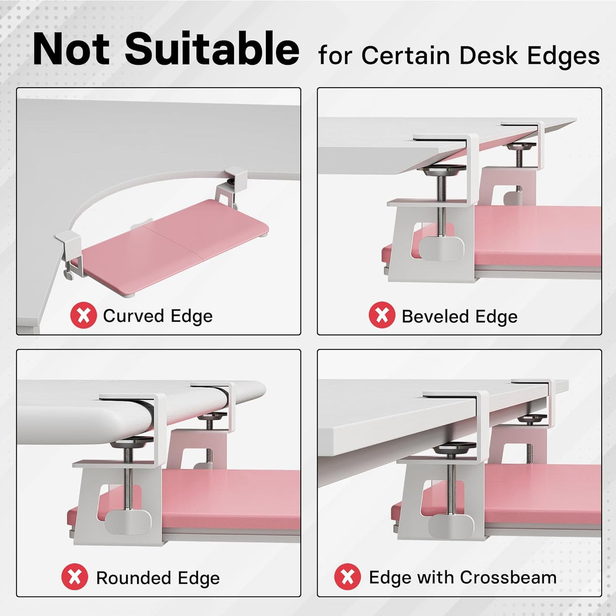 BONTEC Under Desk Keyboard Tray, Pull-Out Keyboard & Mouse Platform