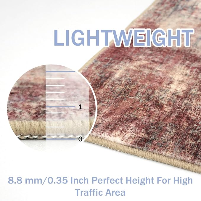 IOHOUZE Abstract Runner Rug 2x12 Ft Washable Runners