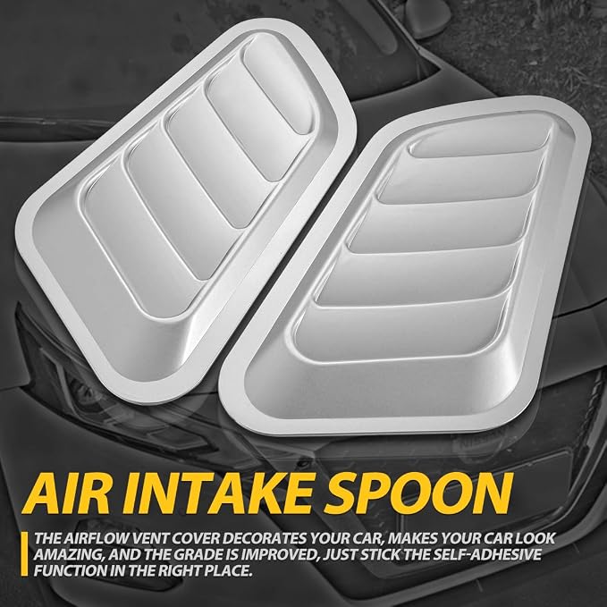 KaTur 1 Pair Universal Car ABS Decorative Air Flow Intake Scoop Turbo Bonnet