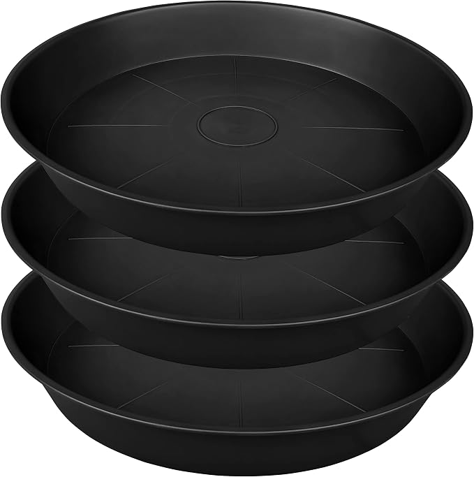 3 Pack of 25 26 inch Plant Saucer, 4.2" Depth, Large Deep Heavy Duty Plastic