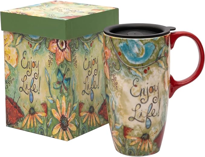 Topadorn 17oz Ceramic Travel Mug