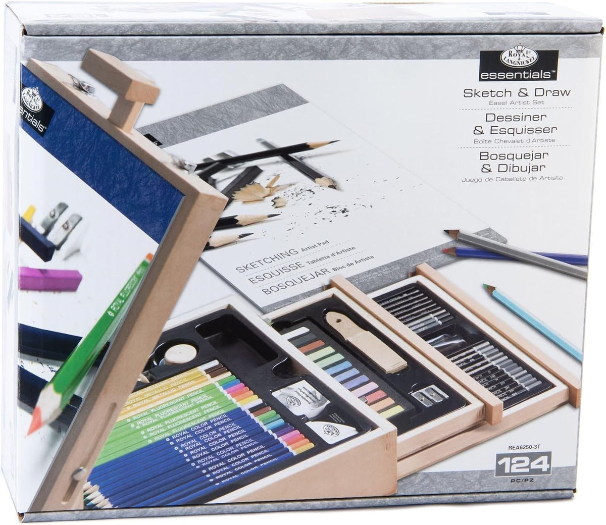 Royal & Langnickel 124-Piece Sketching and Drawing Easel Artist Set
