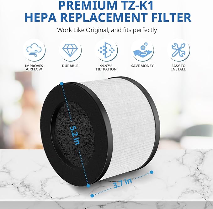 2 Pack TZ-K1 Replacement Filter Compatible
