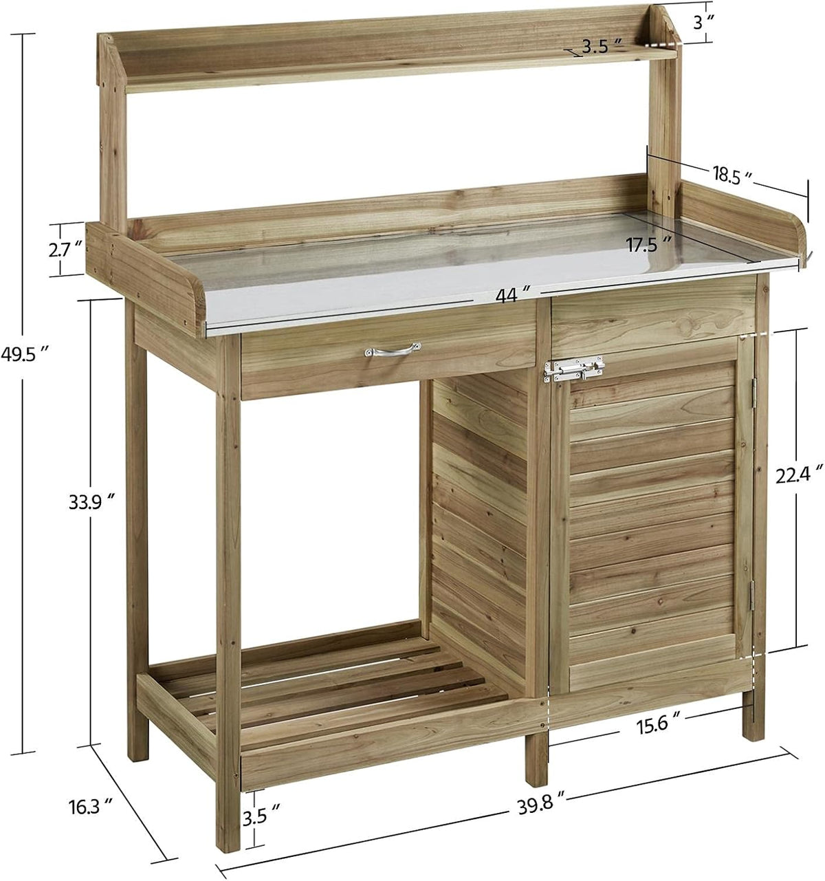 Yaheetech Potting Bench Outdoor Potting Table with Storage,Light Green