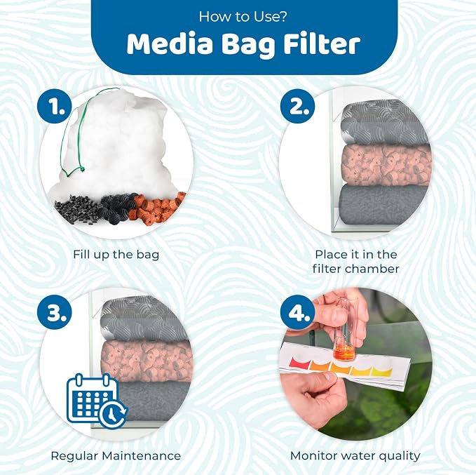 SunGrow Catappa Leaf Filter Bags, 10 Mesh Bags