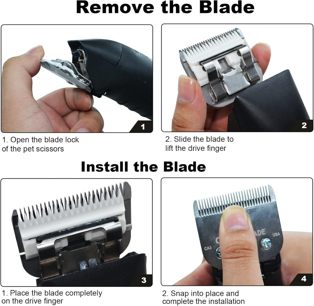6Pack 10Blades Dog Grooming Blades Compatible with Andis Clipper