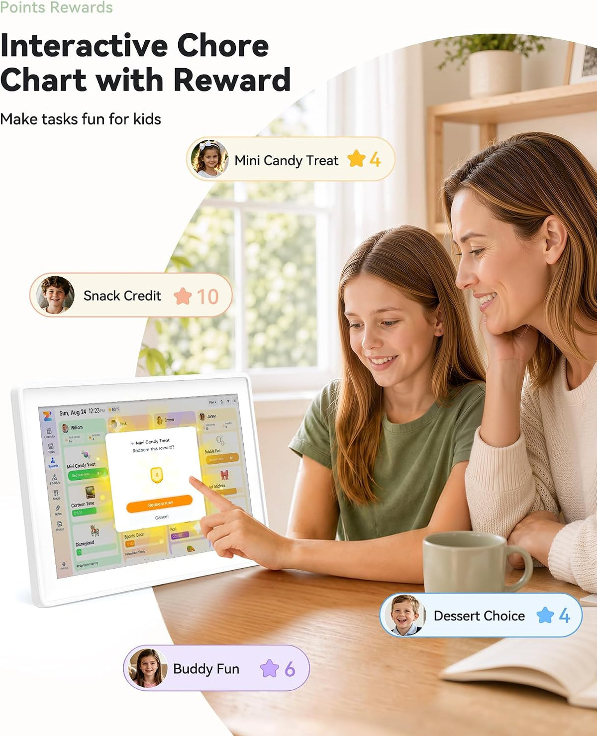 Digital Calendar,15.6-inch Digital Wall Planner & Chore Chart, Touchscreen Family Organizer for Schedules, Events & Reminders, Wall Mount Included, Smart Calendar Perfect for 2026 Planning (White Frame)