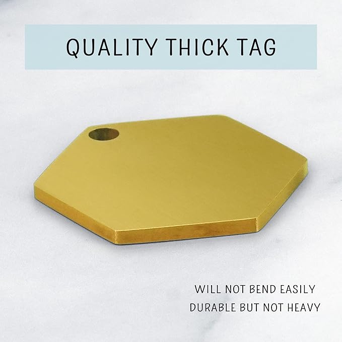 Ultra Joys Dog ID Tag, Custom Stainless Steel Dog Tag, Personalized Dog Tag, Small (1.25'' Dia), Gold, Brushed Finish