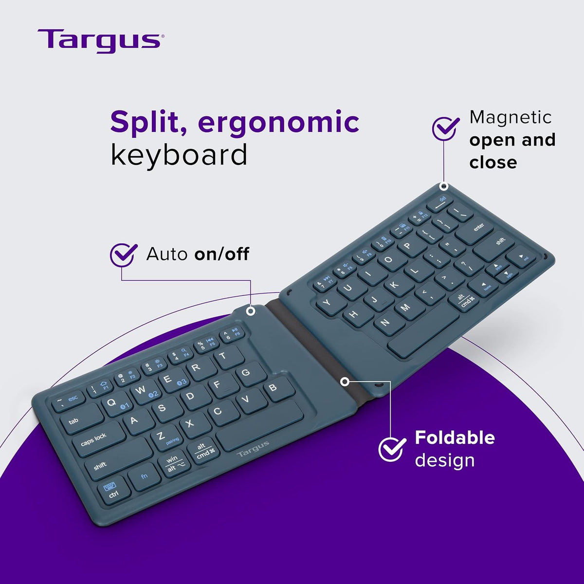 Targus Ergonomic Foldable Bluetooth Keyboard (PKF00302US)