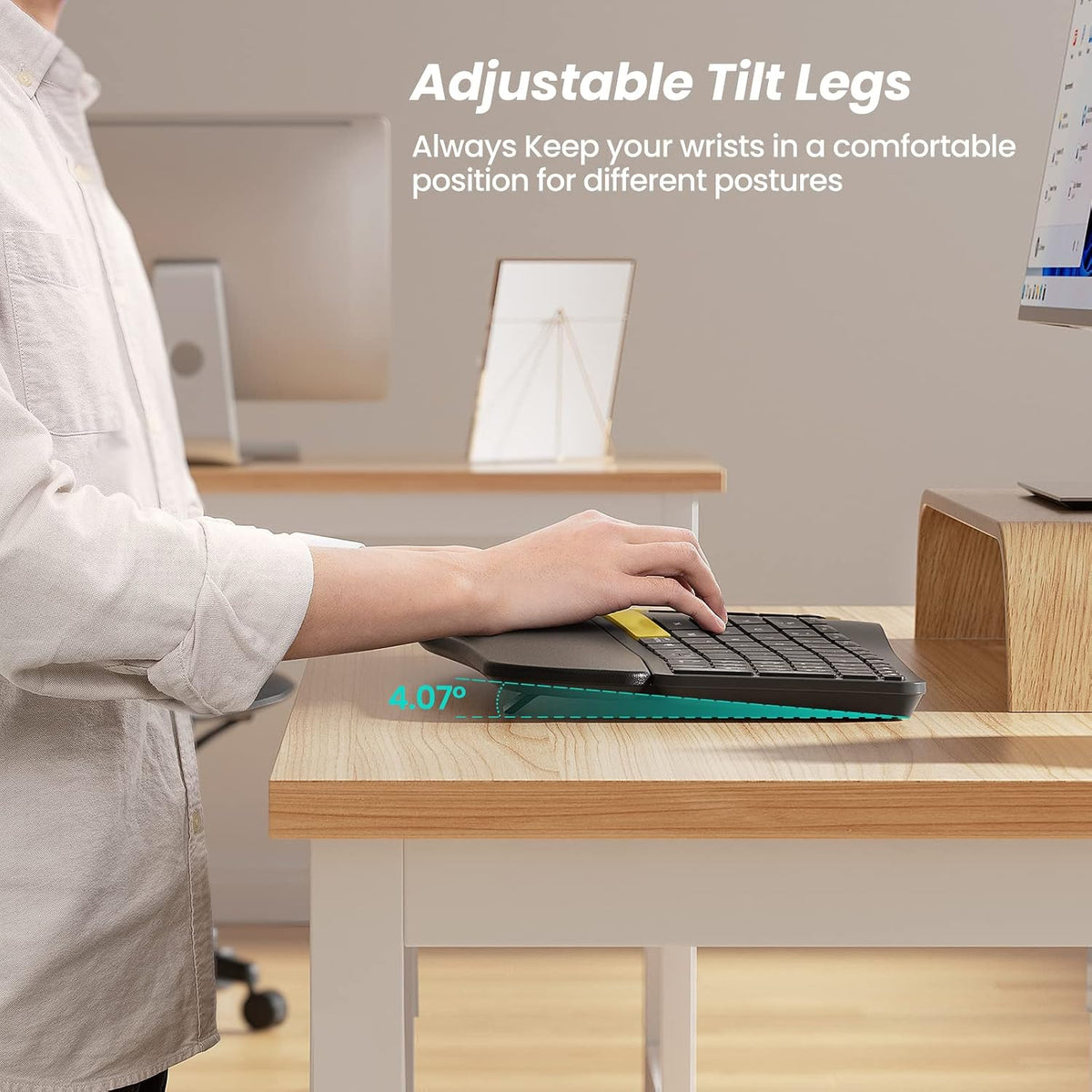 Nulea Ergonomic Split Keyboard Wireless with Wrist Rest 7 Color Backlight
