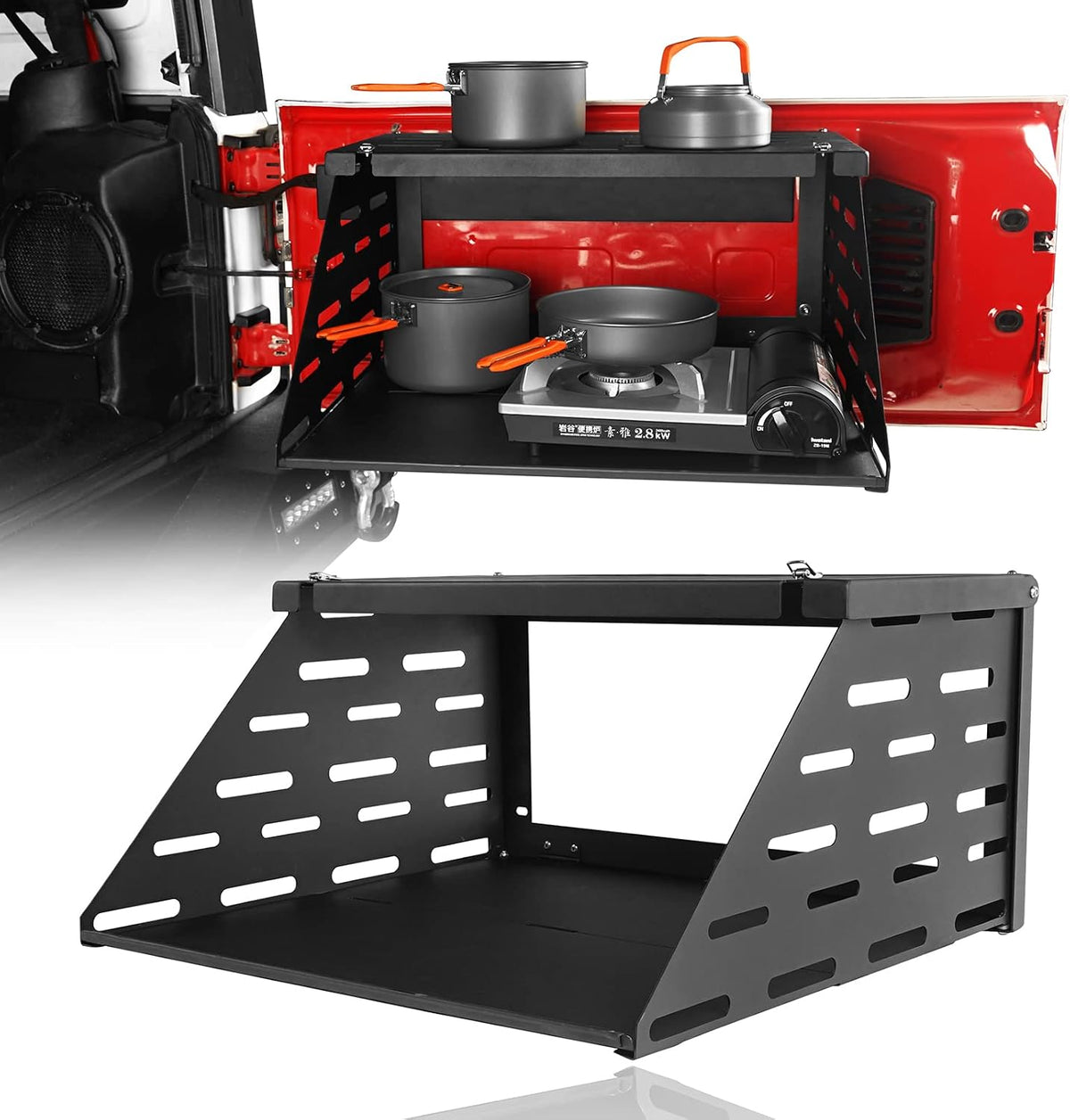 Hooke Road 2-Tier Tailgate Table for 2007-2026 Jeep Wrangler JK JL