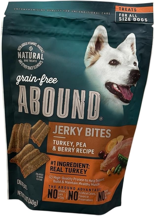 Abound Grain Free Turkey Jerky Bites, 12 Ounce (Pack of 1)