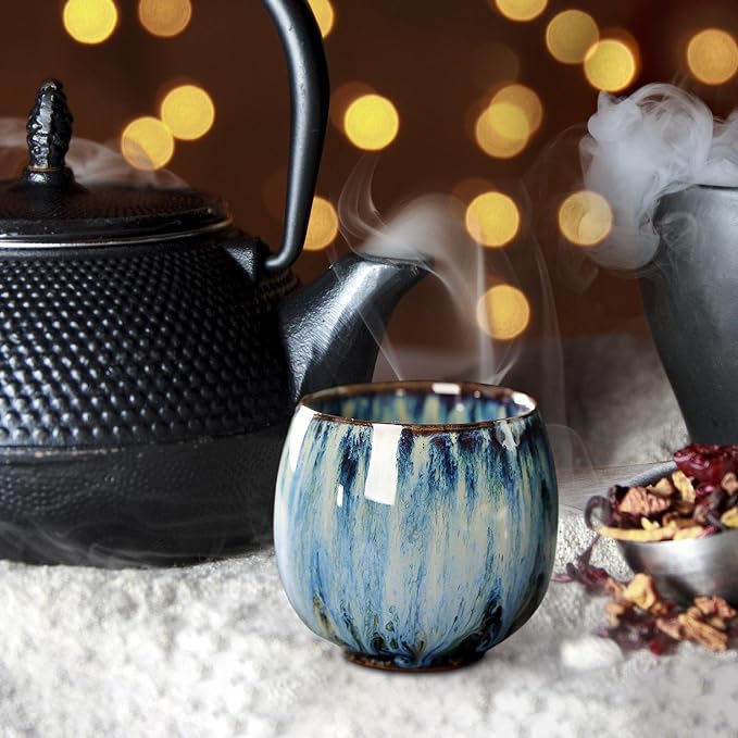 3X Ceramic Mug Tea Set Cups Chinese Cup Coffee Cup Handmade Handleless Ceramics