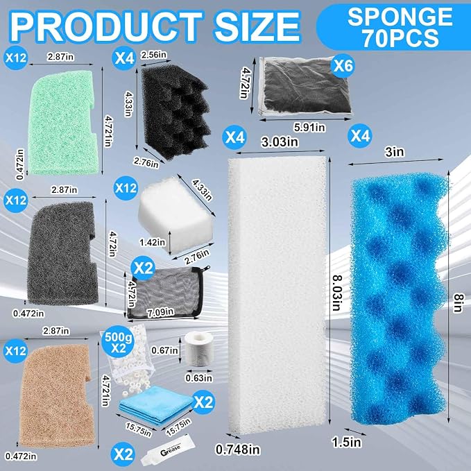 74 Pcs Filter Media Compatible