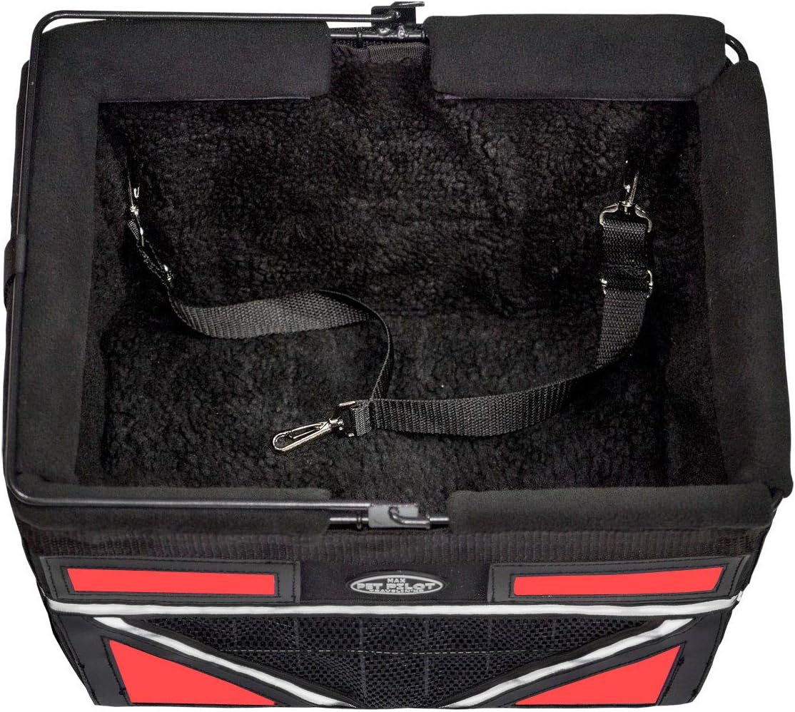 TRAVELIN K9 Pet-Pilot MAX Dog Bicycle Basket Carrier | 8 Color Options for Your Bike (RED)