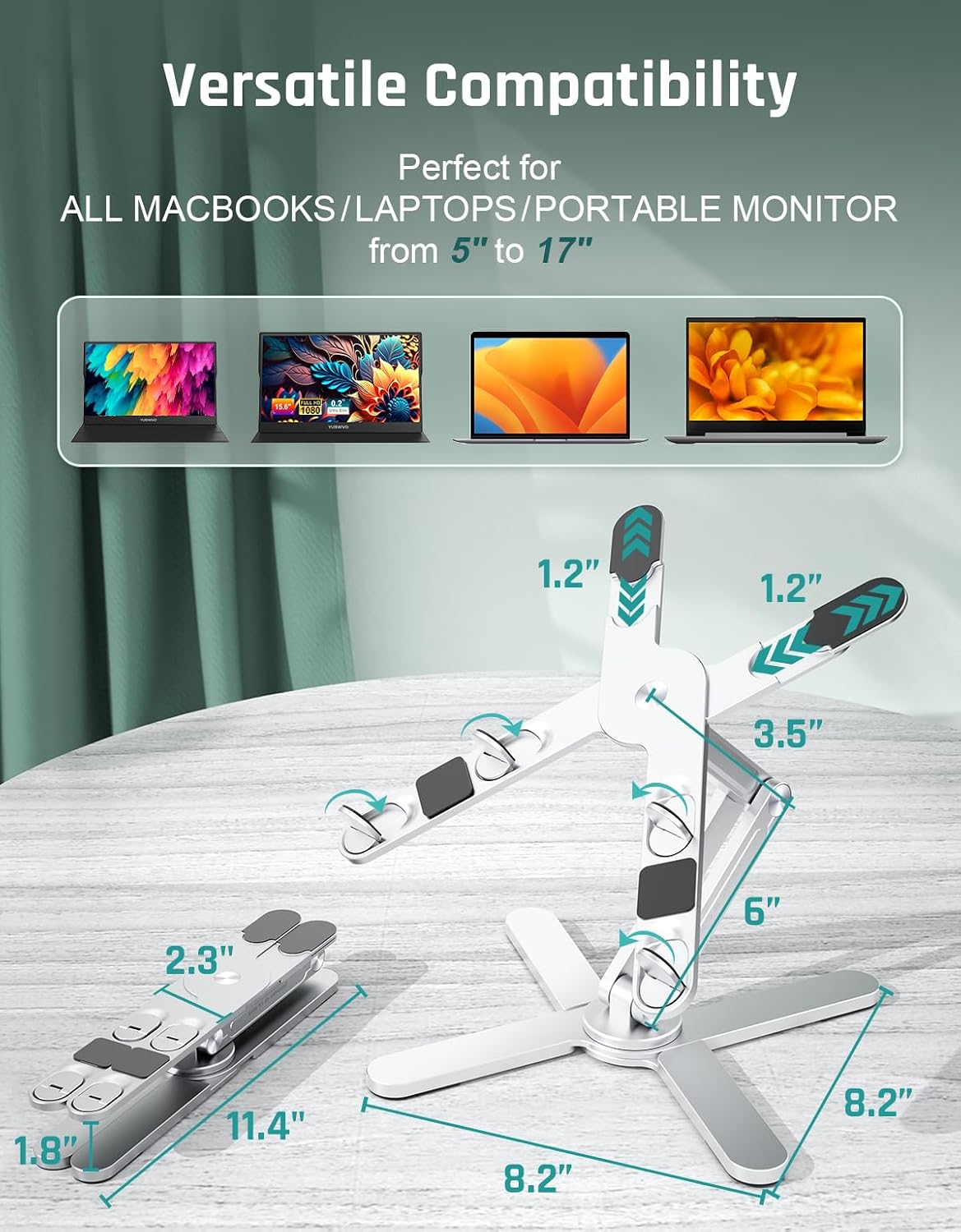 N86 Laptop Stand for Desk, 360° Rotating Adjustable Laptop Stand