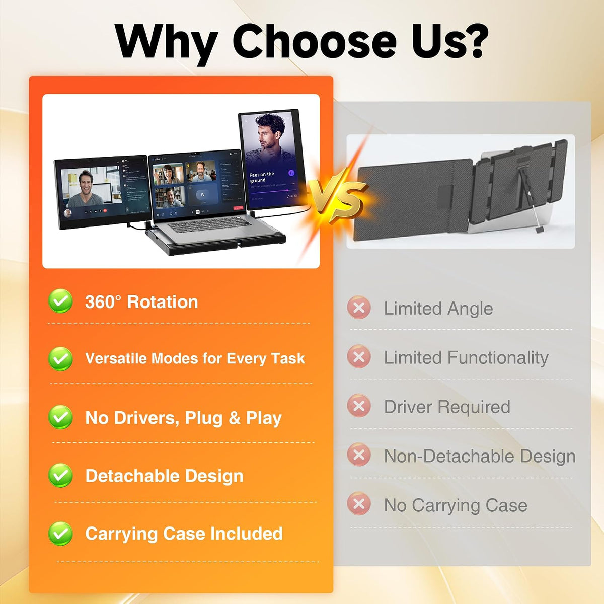CIDETTY Upgraded Laptop Screen Extender Portable Monitor, 14" 1080P FHD IPS Screen,Monitor Extender for Laptop,Fit for 13-17" Laptops, Plug & Play Compatiable with Wins/Mac/Android/Switch