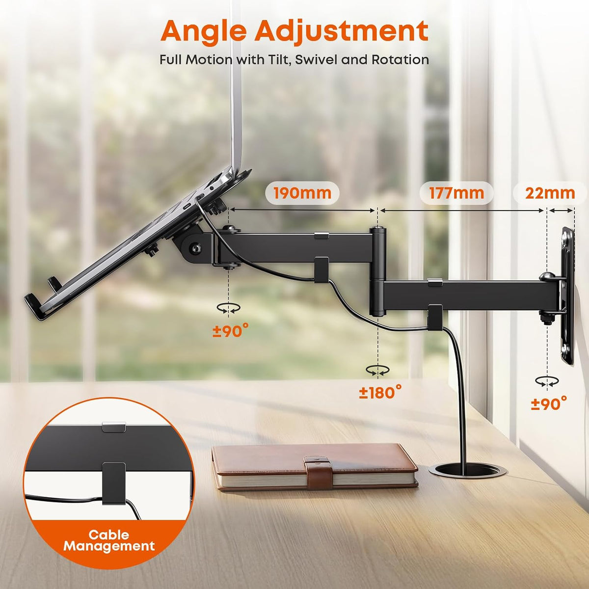 PUTORSEN 2-in-1 Laptop Wall Mount for 10-17" Notebooks & 32" Screens