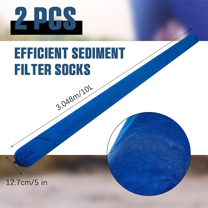 2 Pcs Sediment Filter Erosion Control Blanket Silt Fence Sock