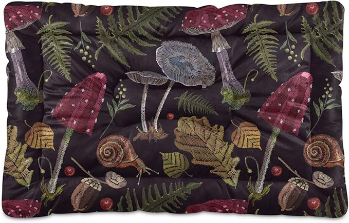 Mushrooms Gothic Pet Bed Cute Dog Bed Mat Absorbing Non Slip Pad Pet Sleeping Mat for Small, Medium, and Large Dogs Puppy Cat 24 in x 18 in