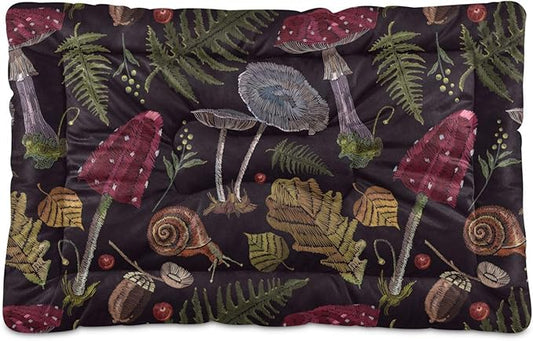 Pet Bed Mushrooms Gothic Dog Bed Mat Absorbing Non Slip Pad Pet Sleeping Mat for Small, Medium, and Large Dogs Puppy Cat 36 in x 24 in