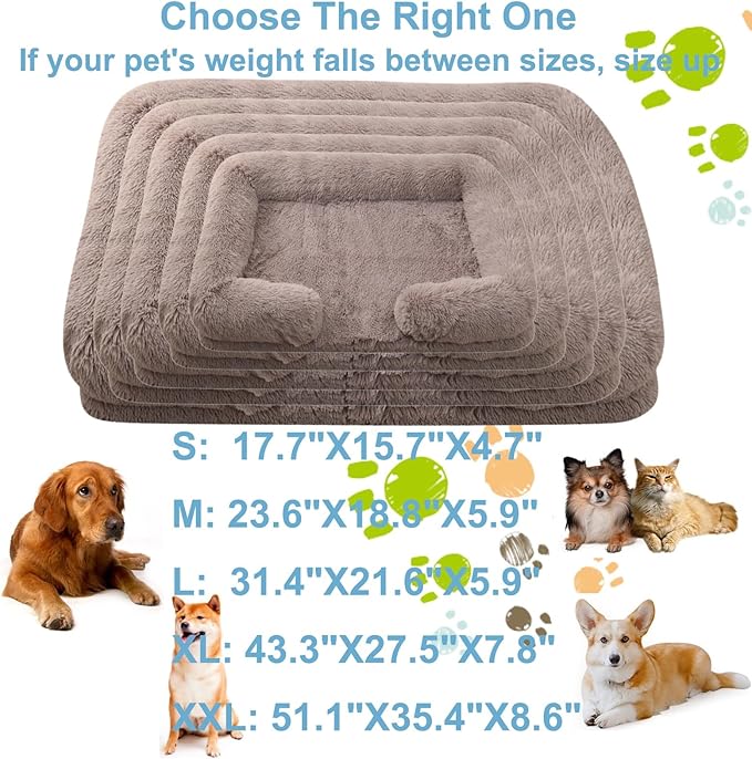 Dog Beds Large Sized dog Orthopedic, Sofa Dog Bed with Waterproof Lining and Nonskid Bottom, Rectangle Washable Dog Bed for Medium Small Dogs and Cats Comfortable ( Color : Brown2 , Size : 31 x 21" )