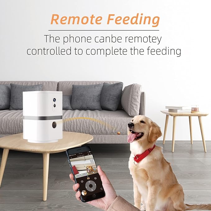 Petalk AI II Dog Camera Automatic Treat Dispenser, 5G WiFi Full HD Pet Camera with 180° Pan Full-Room View,Night Vision,Two Way Audio for Dogs and Cats,Compatible with Alexa (Support 5G WiFi)
