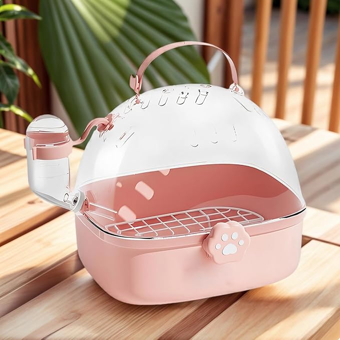 Bird Travel Carrier | Portable Hamster Cage with Water Bottle | Pet Bird Carrying Supplies Spacious Design for Sparrow Macaws Conures Chinchillas Budgies Cockatiels Parakeet Hedgehog