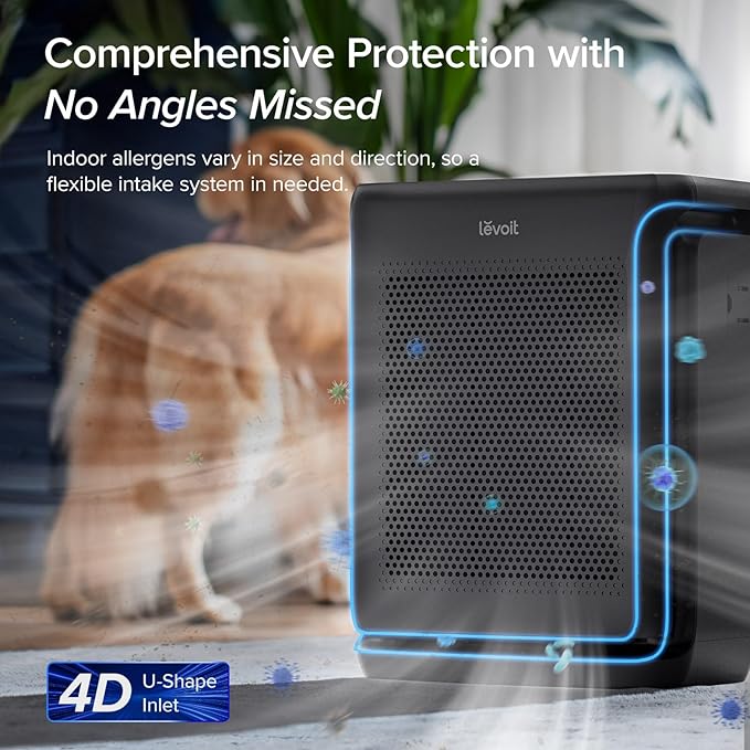 LEVOIT Air Purifiers for Home Large Room Up to 1875 Ft² with Washable Pre-Filter, AHAM VERIFIDE, Air Quality Monitor, HEPA Sleep Mode for Allergies, Pet Hair in Bedroom, Vital 200S-P, Black
