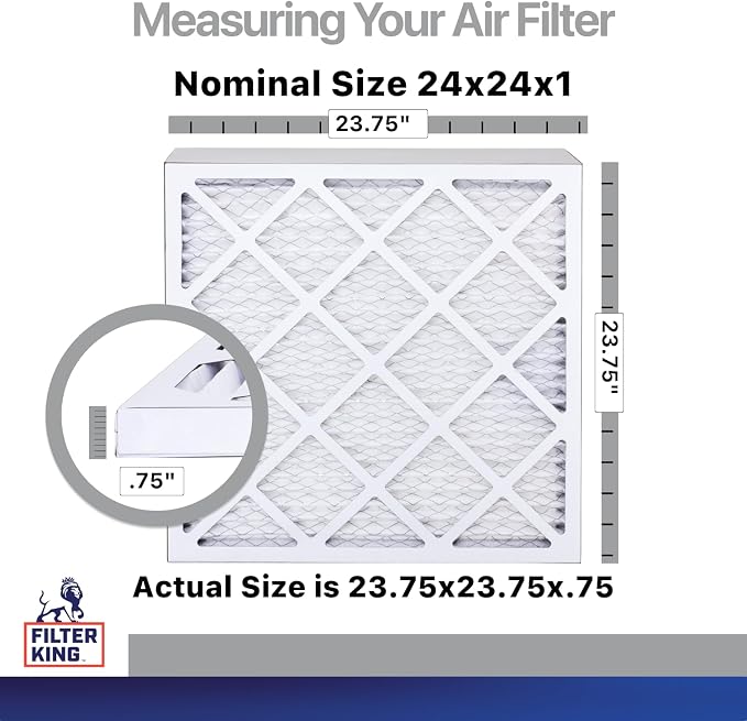 Filter King 24x24x1 Air Filter | 4-PACK | Carbon MERV 8 HVAC Pleated A/C