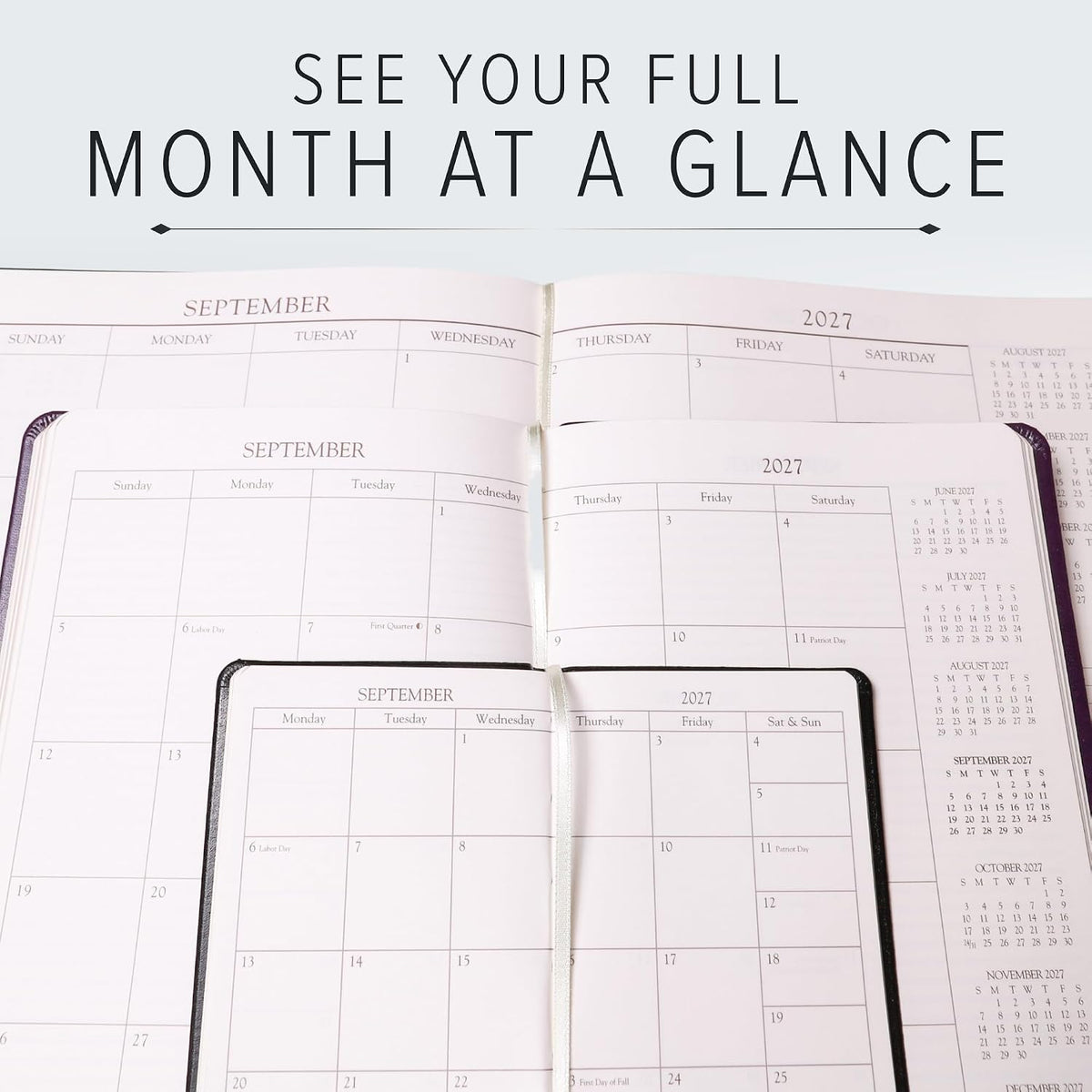 Gallery Leather Large Monthly Planner 2026-2027 Freeport Metallic Gold