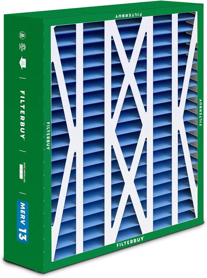 Filterbuy 17.5x21x5 Air Filter MERV 13 Optimal Smoke & Allergy Defense