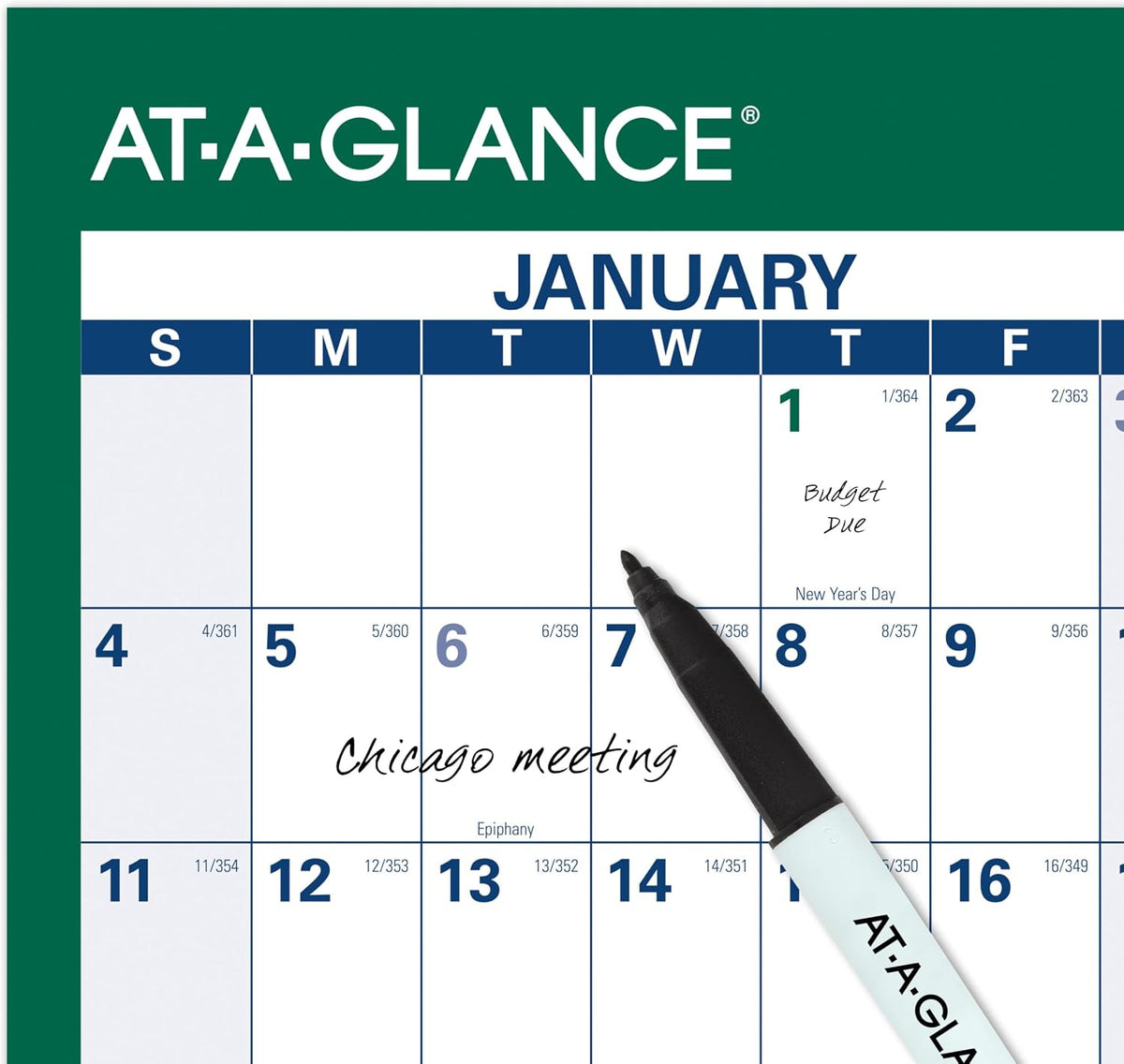 AT-A-GLANCE 2026 Erasable Calendar, Dry Erase Wall Planner, 32" x 48", Extra Large, Vertical, Reversible (PM3102826)