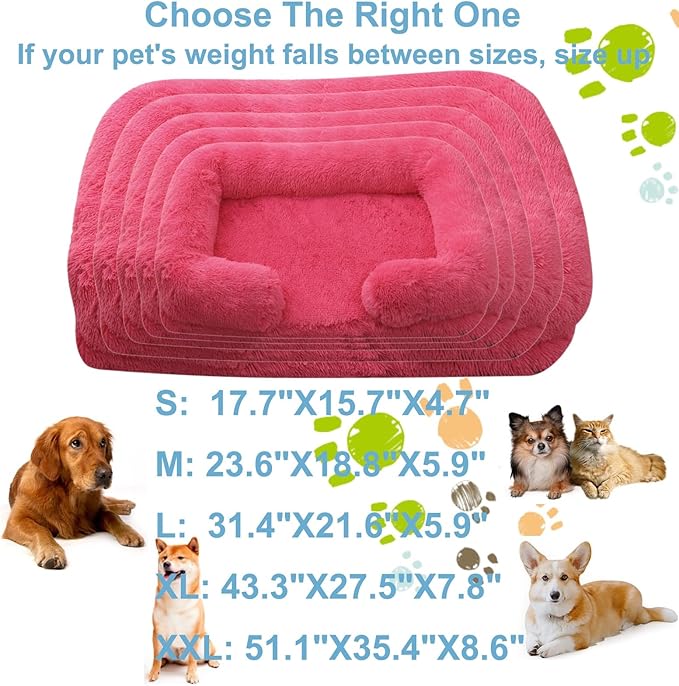 Dog Beds Large Sized dog Orthopedic, Sofa Dog Bed with Waterproof Lining and Nonskid Bottom, Rectangle Washable Dog Bed for Medium Small Dogs and Cats Comfortable ( Color : Red1 , Size : 31 x 21" )